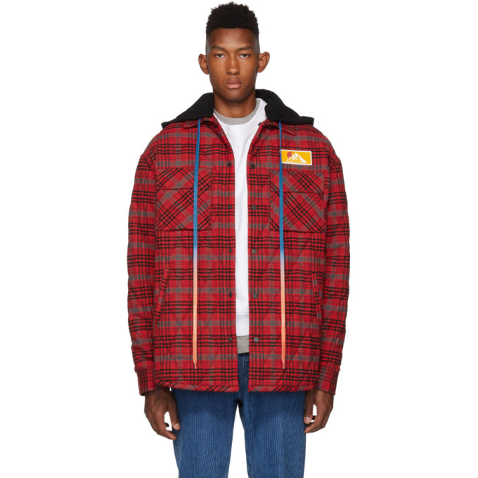 off white red check shirt