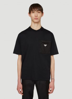 Prada Signature Logo Plaque T-Shirt in Black size M Prada Signature Logo Plaque T-Shirt in Black size M