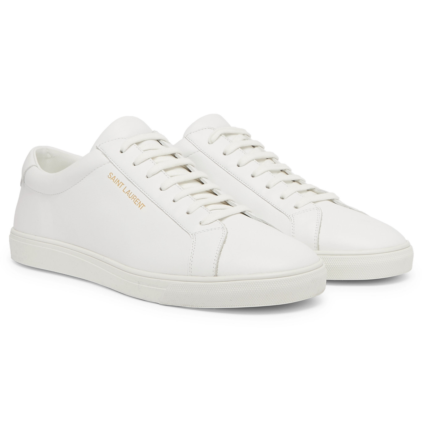 SAINT LAURENT - Andy Moon Leather Sneakers - Men - White | The Fashionisto