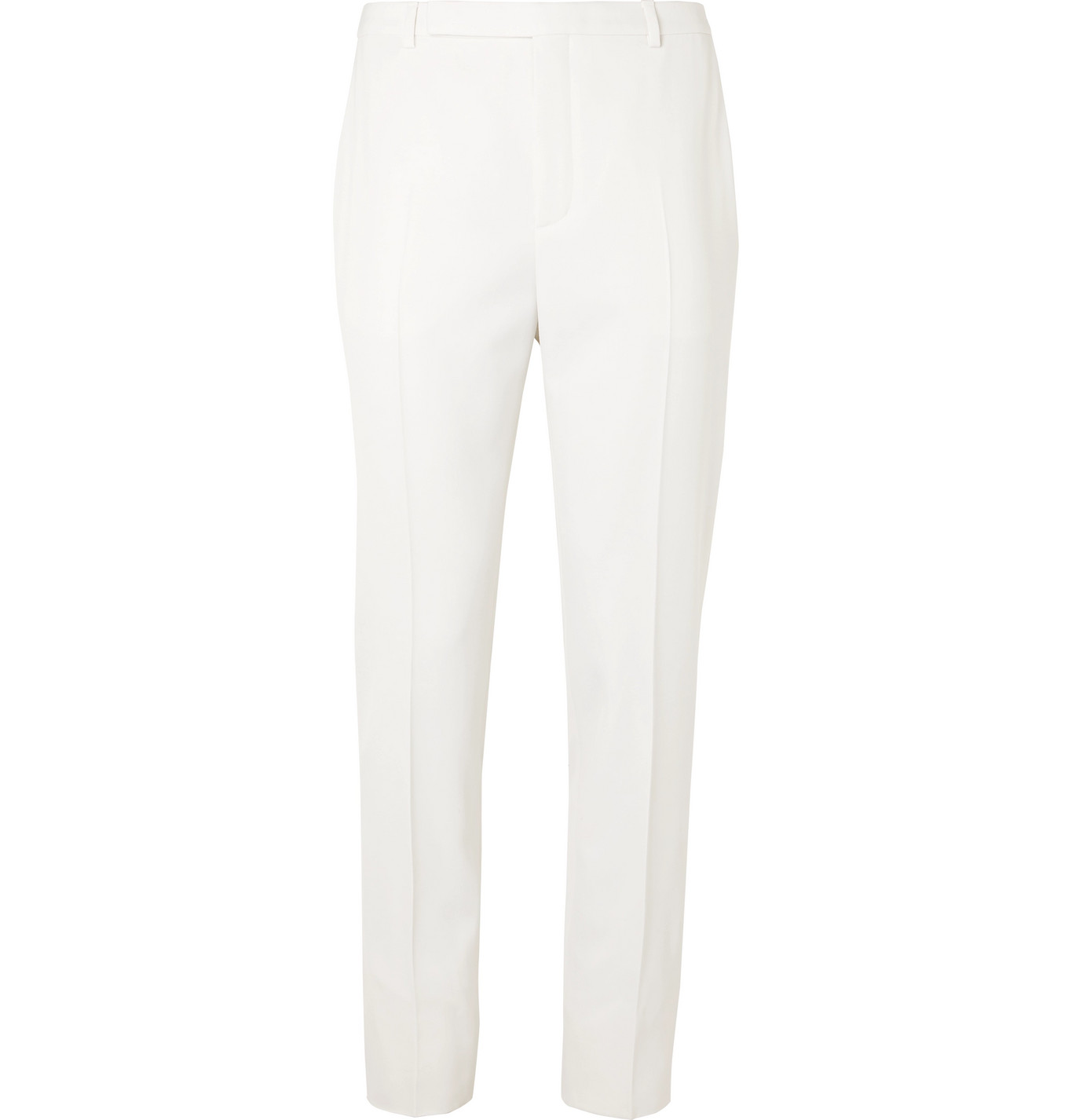 SAINT LAURENT - Ivory Slim-Fit Tapered Wool Suit Trousers - Men - White ...