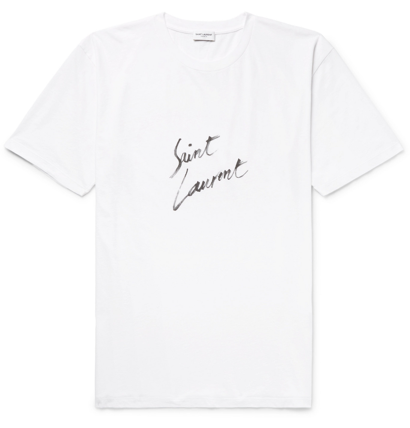 SAINT LAURENT - Logo-Print Cotton-Jersey T-Shirt - Men - White | The ...