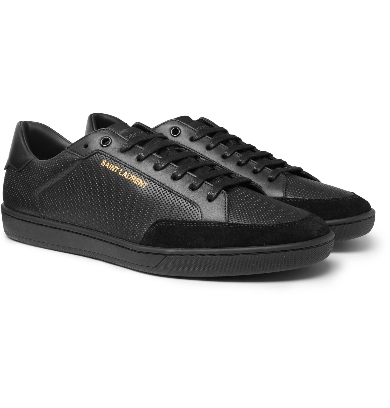 saint laurent perforated leather sneakers