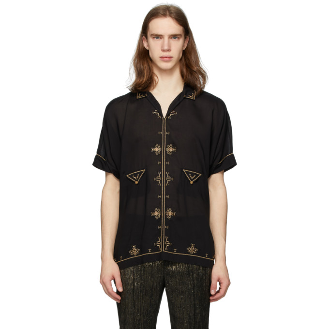black satin short sleeve top