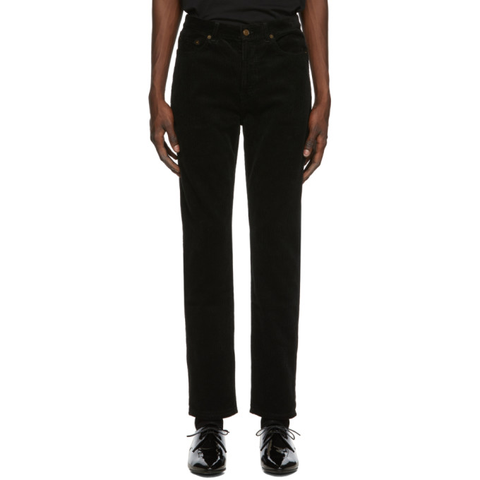 Saint Laurent Black Straight Fold Jeans | The Fashionisto