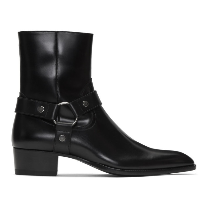 saint laurent black wyatt boots