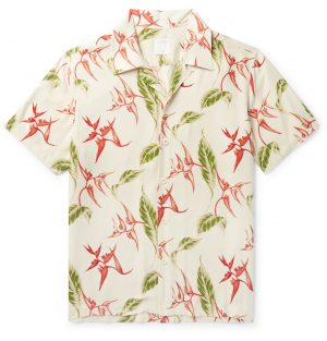 Sandro - Camp-Collar Printed Woven Shirt - Men - Neutrals Sandro - Camp-Collar Printed Woven Shirt - Men - Neutrals