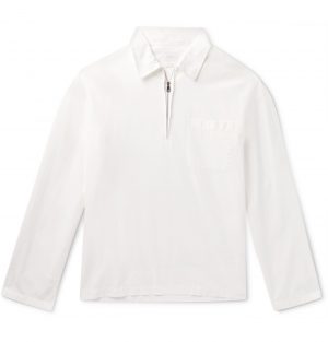 Sandro - Cotton-Ripstop Half-Zip Shirt - Men - White Sandro - Cotton-Ripstop Half-Zip Shirt - Men - White