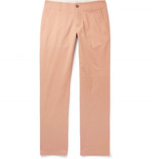 Sandro - Slim-Fit Washed Cotton-Blend Chinos - Men - Pink Sandro - Slim-Fit Washed Cotton-Blend Chinos - Men - Pink