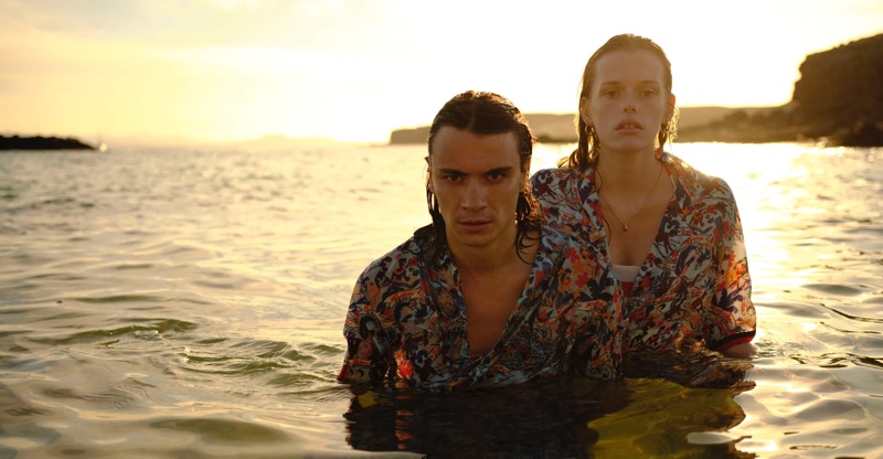 Models Coco Roussel and Indiah Lavers front the fragrance campaign for Scotch & Soda Island Water.