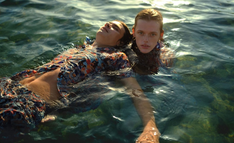 Scotch & Soda enlists models Coco Roussel and Indiah Lavers to appear in its Island Water fragrance campaign.