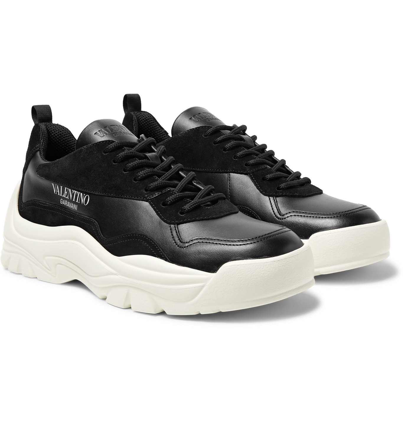 valentino mens black sneakers