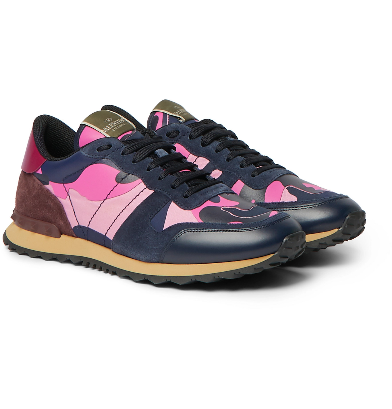 valentino pink camo sneakers