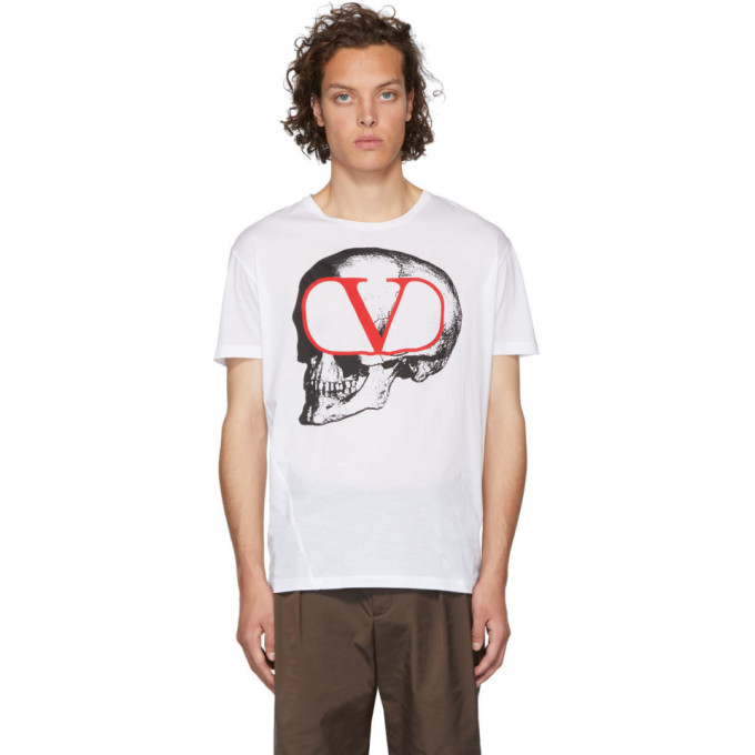 Valentino White Undercover Edition V Skull T-Shirt | The Fashionisto
