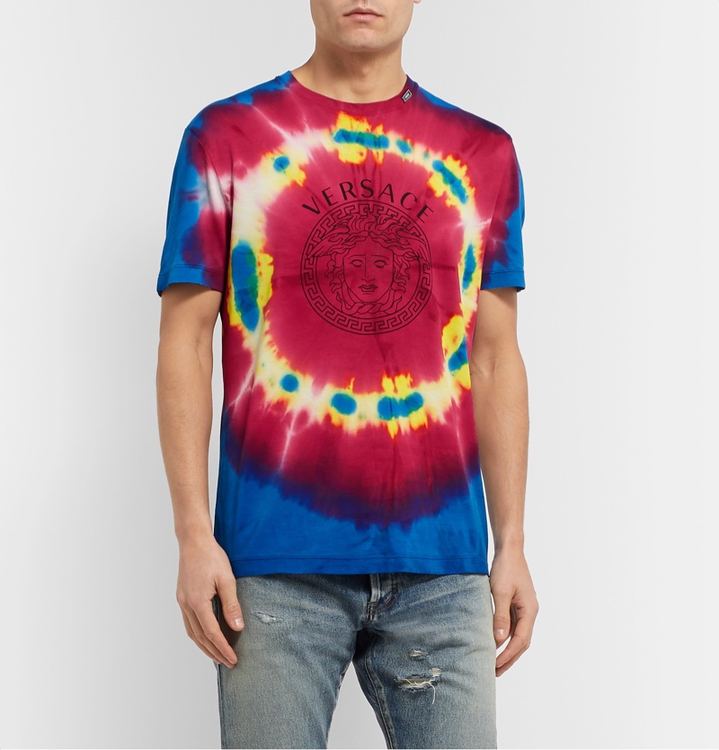 Versace Slim-Fit Tie-Dyed Cotton-Jersey T-Shirt » Update Your Summer Look with Mr Porter's Sale Versace Slim-Fit Tie-Dyed Cotton-Jersey T-Shirt