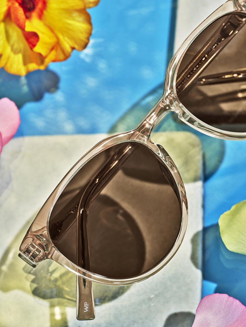 It's a crystal affair, nutmeg crystal to be specific, with Warby Parker's Wright sunglasses.