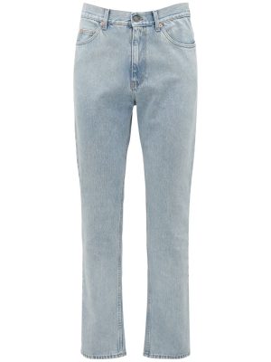 20cm Logo Detail Cotton Denim Jeans 20cm Logo Detail Cotton Denim Jeans