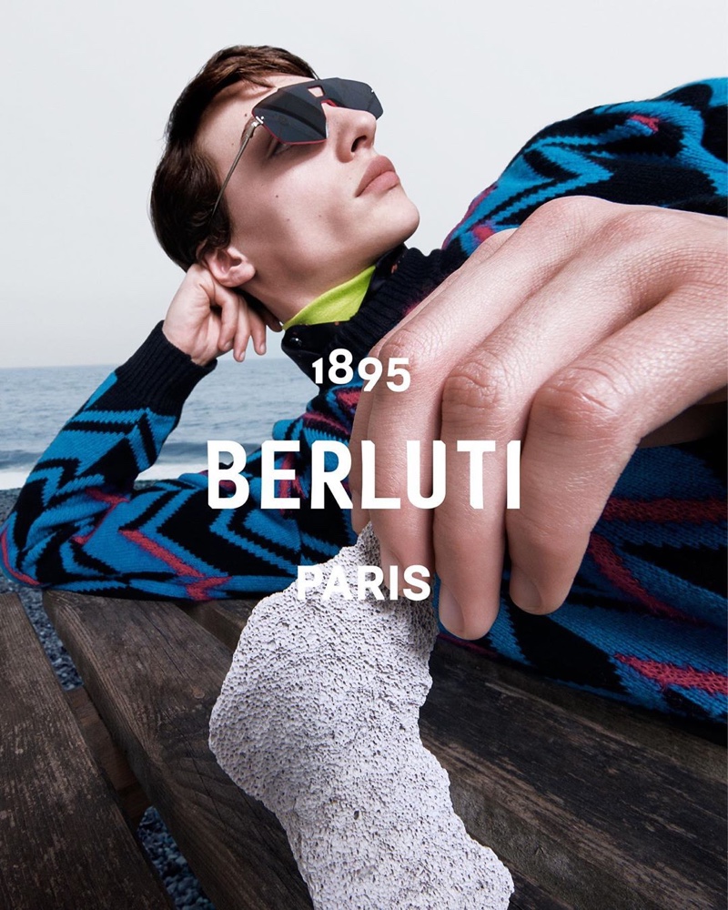 Lucas El Bali fronts Berluti's fall-winter 2020 campaign.