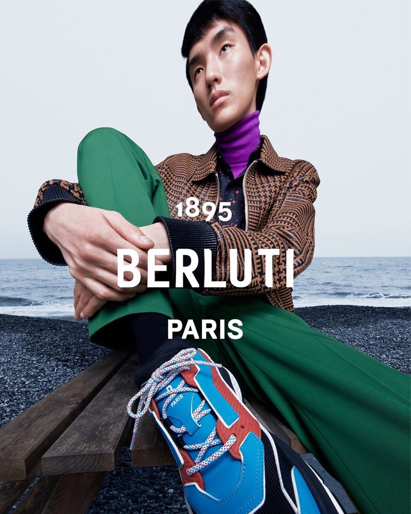 Embracing rich, autumnal hues, Jun Young Hwang stars in Berluti's fall-winter 2020 campaign.