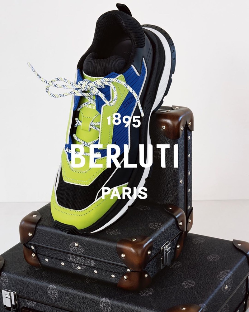 Berluti highlights its Gravity sneakers as part of its fall-winter 2020 campaign.