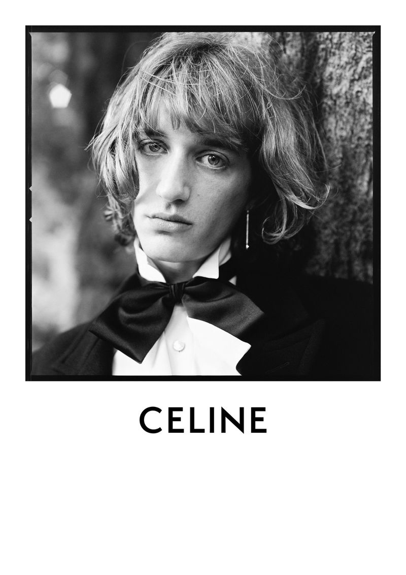 A dandy vision, Dylan Delval fronts Celine's fall-winter 2020 men's campaign.