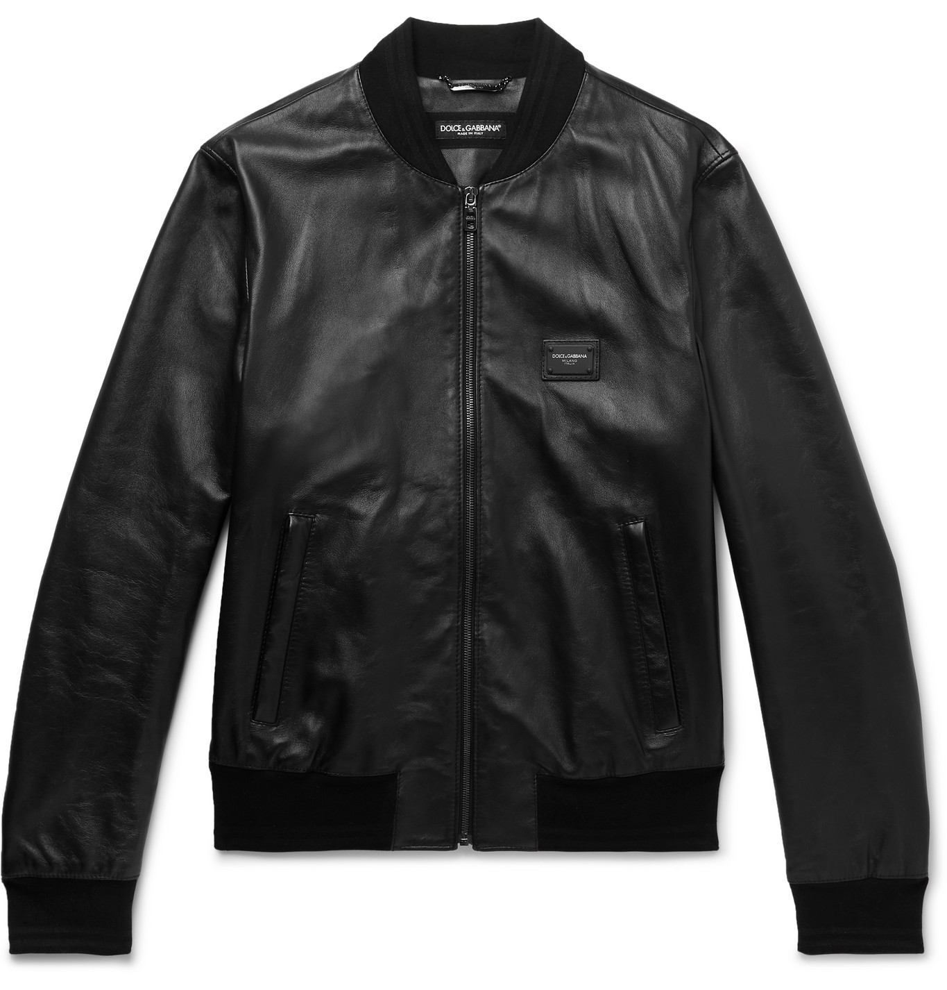 Dolce & Gabbana - Leather Bomber Jacket - Men - Black | The Fashionisto