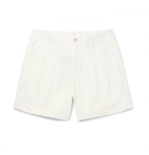 Dolce & Gabbana - Pleated Cotton-Blend Drill Shorts - Men - White Dolce & Gabbana - Pleated Cotton-Blend Drill Shorts - Men - White