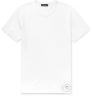 Dolce & Gabbana - Slim-Fit Logo-Appliquéd Cotton-Jersey T-Shirt - Men - White Dolce & Gabbana - Slim-Fit Logo-Appliquéd Cotton-Jersey T-Shirt - Men - White