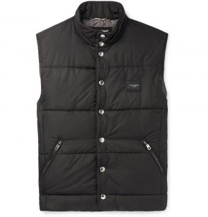 Dolce & Gabbana - Slim-Fit Logo-Appliquéd Quilted Shell Gilet - Men - Black Dolce & Gabbana - Slim-Fit Logo-Appliquéd Quilted Shell Gilet - Men - Black