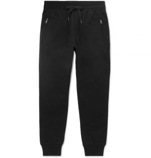 Dolce & Gabbana - Slim-Fit Tapered Logo-Appliquéd Cotton-Jersey Sweatpants - Men - Black Dolce & Gabbana - Slim-Fit Tapered Logo-Appliquéd Cotton-Jersey Sweatpants - Men - Black