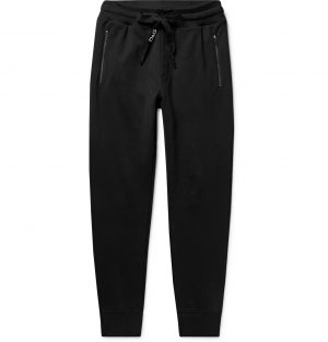 Dolce & Gabbana - Slim-Fit Tapered Logo-Embroidered Loopback Cotton-Jersey Sweatpants - Men - Black Dolce & Gabbana - Slim-Fit Tapered Logo-Embroidered Loopback Cotton-Jersey Sweatpants - Men - Black