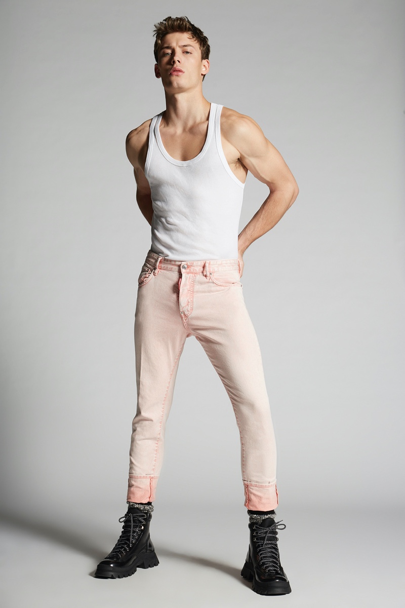 Dsquared2 Garment Dyed Acid Sexy Mercury Jeans Pink