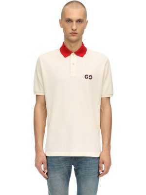 Embroidered Stretch Cotton Piqué Polo Embroidered Stretch Cotton Piqué Polo