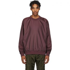 Fear of God Burgundy Nylon Crewneck Sweatshirt Fear of God Burgundy Nylon Crewneck Sweatshirt