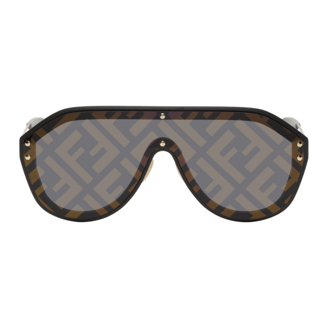 Fendi Black Forever Fendi Shield Sunglasses | The Fashionisto