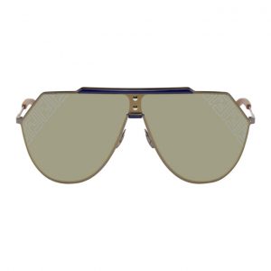 Fendi Blue and Gunmetal Shield Sunglasses Fendi Blue and Gunmetal Shield Sunglasses
