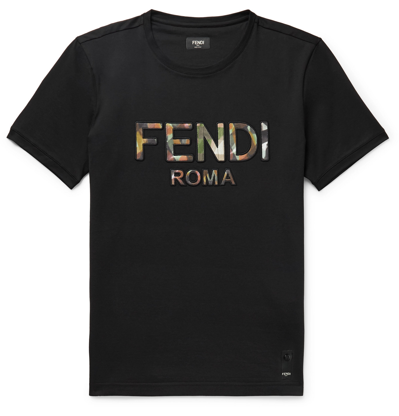 Fendi - Logo-Appliquéd Cotton-Jersey T-Shirt - Men - Black | The ...
