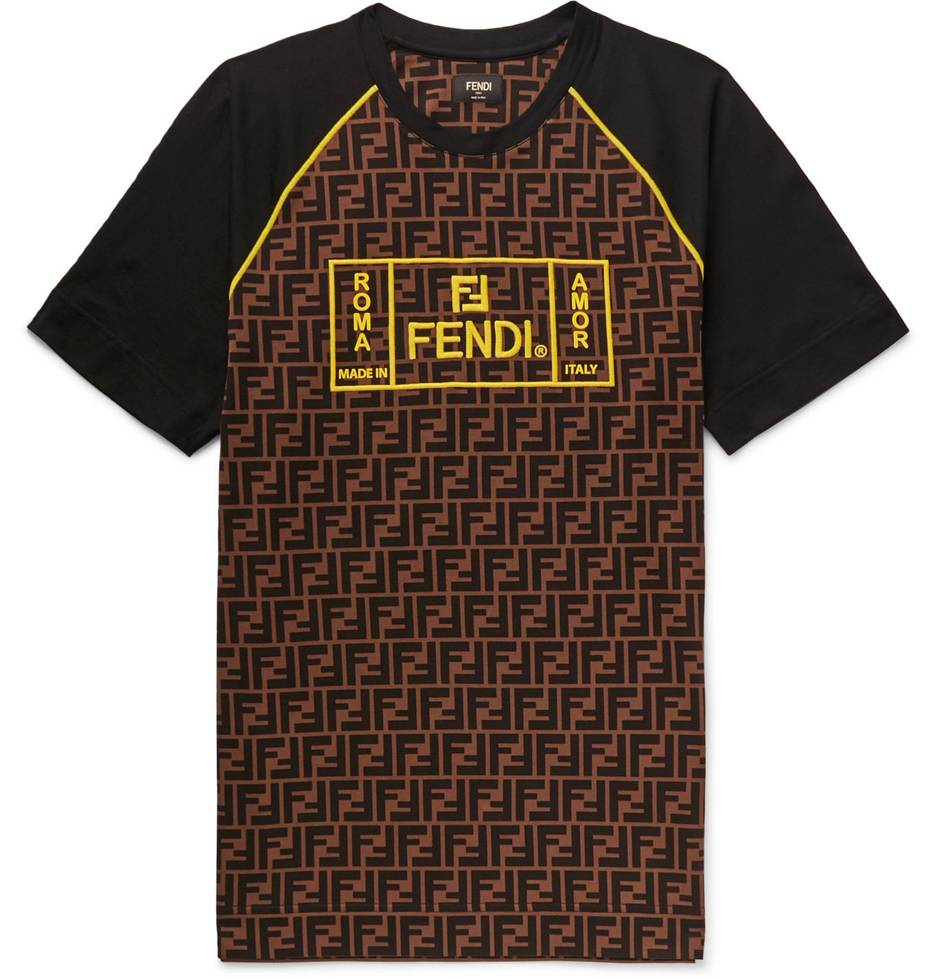 Fendi - Logo-Embroidered Cotton-Jersey T-Shirt - Men - Brown | The