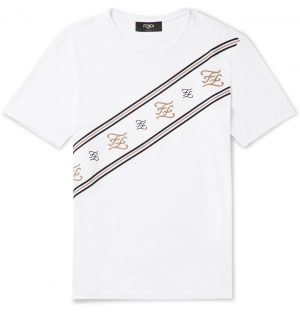 Fendi - Logo-Embroidered Cotton-Jersey T-Shirt - Men - White Fendi - Logo-Embroidered Cotton-Jersey T-Shirt - Men - White