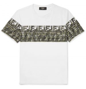 Fendi - Logo-Print Cotton-Jersey T-Shirt - Men - White Fendi - Logo-Print Cotton-Jersey T-Shirt - Men - White