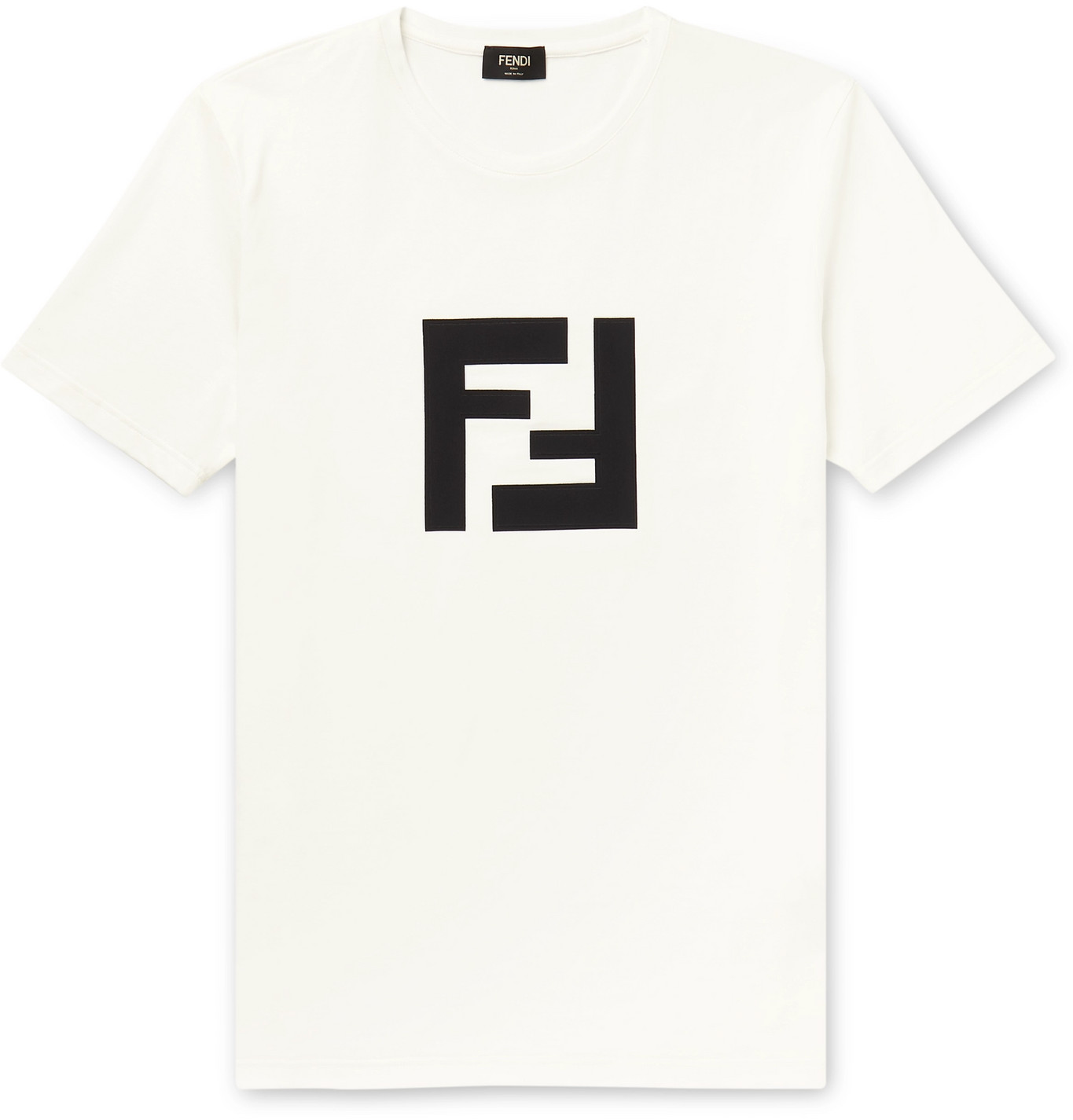 Fendi - Slim-Fit Logo-Appliquéd Cotton-Jersey T-Shirt - Men - White ...
