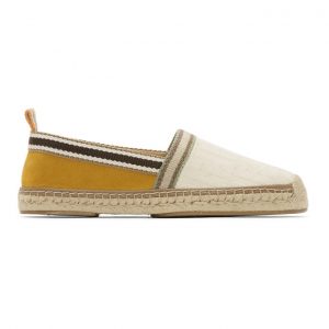 Fendi White and Yellow Canvas Espadrilles Fendi White and Yellow Canvas Espadrilles
