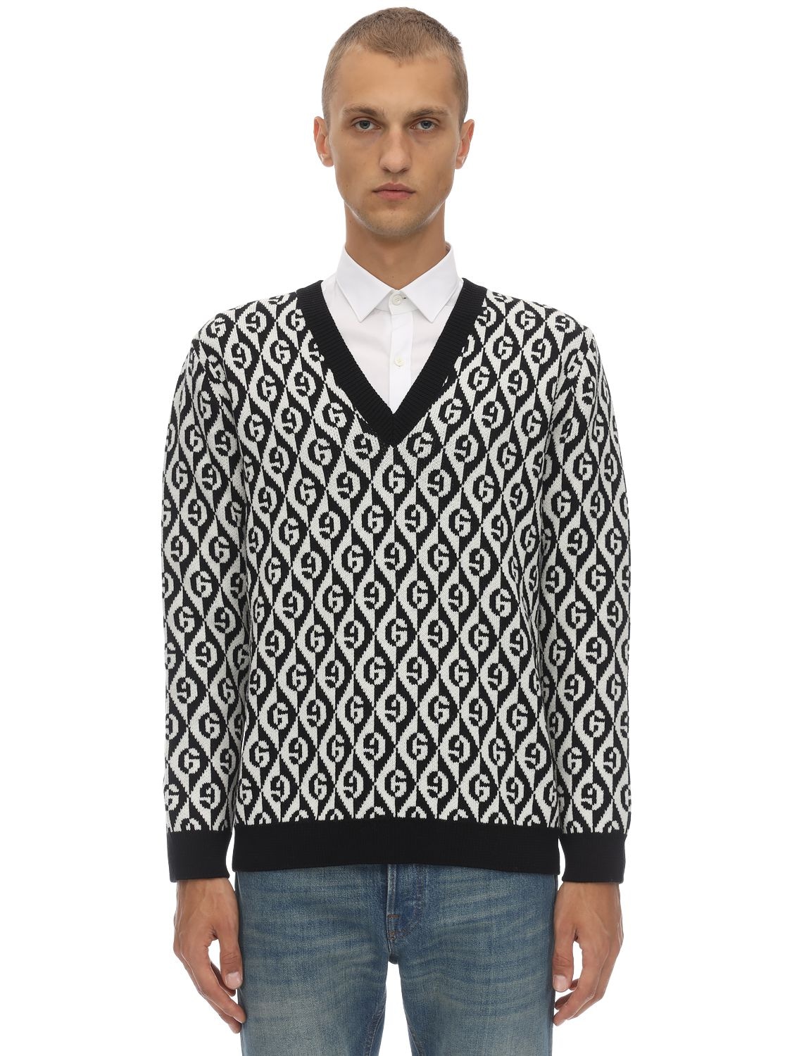 Gg Wool Jacquard Sweater The Fashionisto