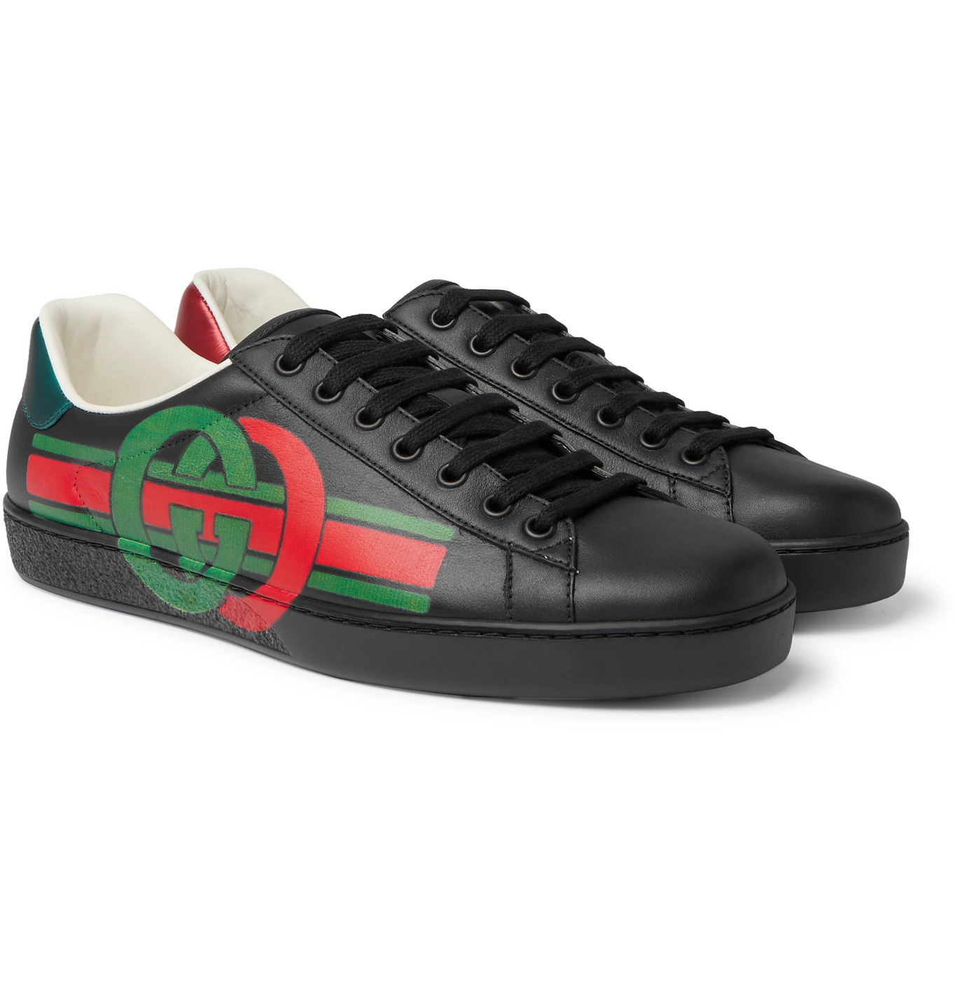 gucci ace leather sneaker mens