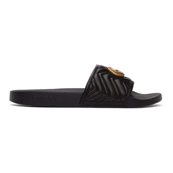 gucci mens slides black