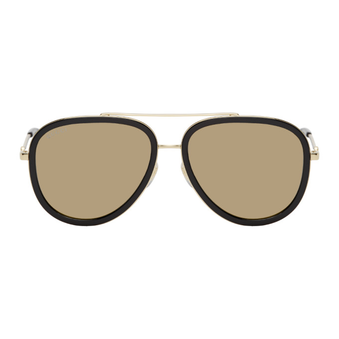 gucci gold tone aviator sunglasses