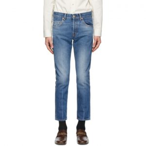 Gucci Blue Denim Marble Washed Jeans Gucci Blue Denim Marble Washed Jeans