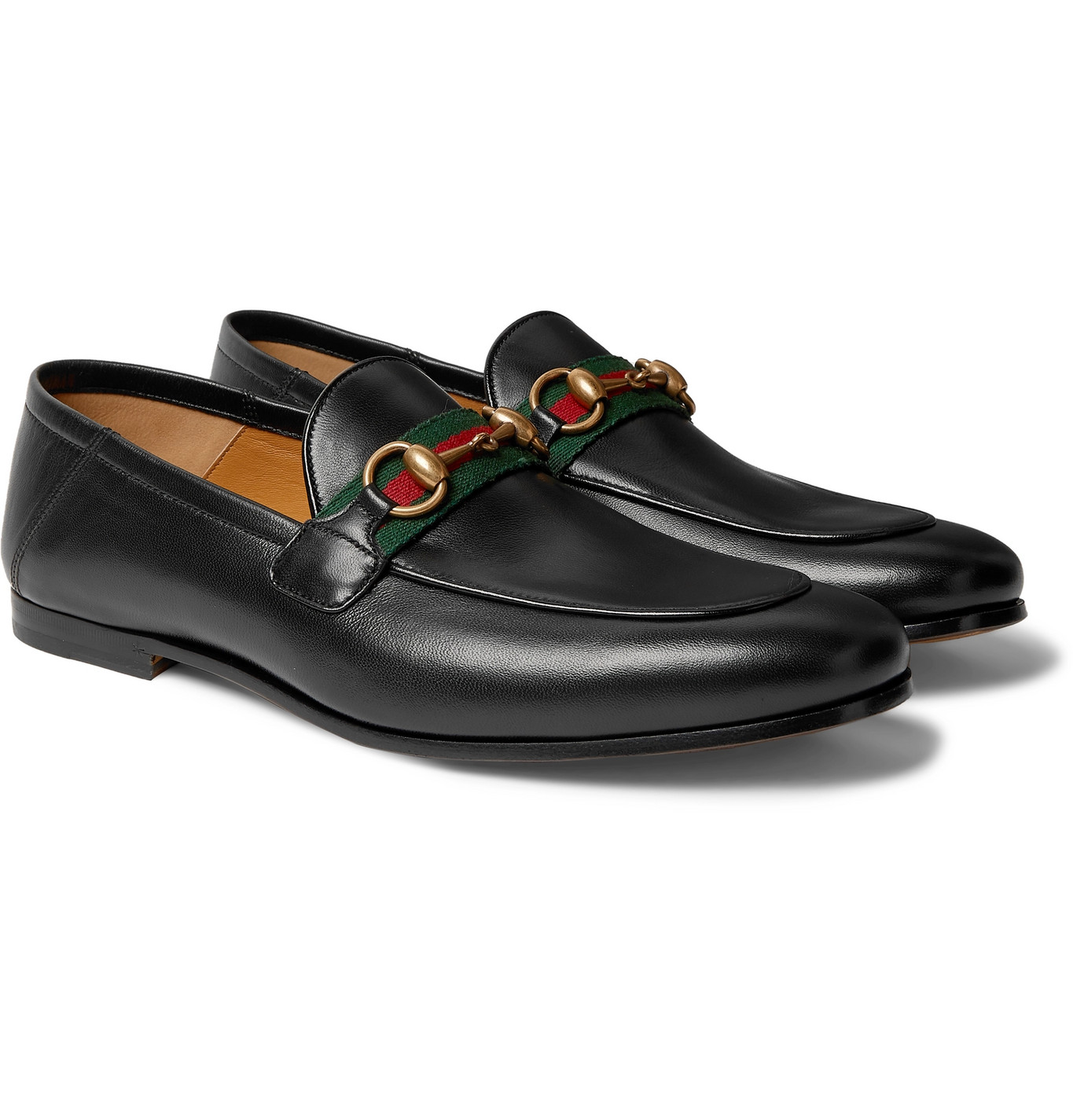 Gucci - Brixton Webbing-Trimmed Horsebit Collapsible-Heel Leather ...