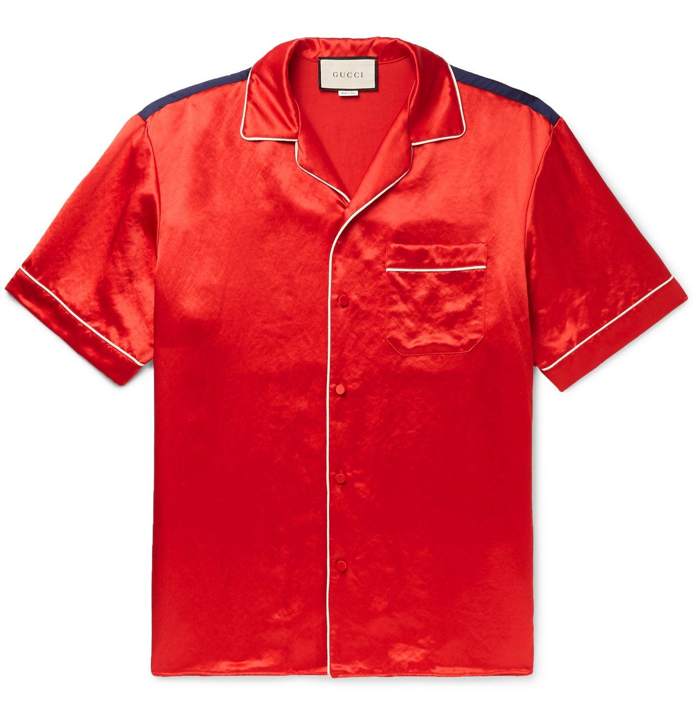 red gucci collar shirt