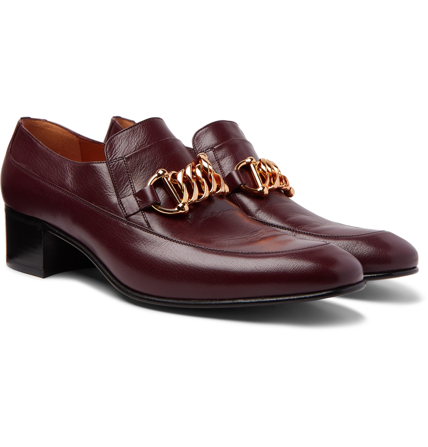 gucci loafers with gold horsebit