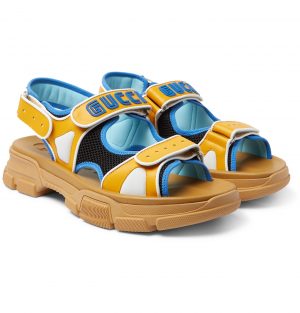 Gucci - Leather and Mesh Sandals - Men - Yellow Gucci - Leather and Mesh Sandals - Men - Yellow